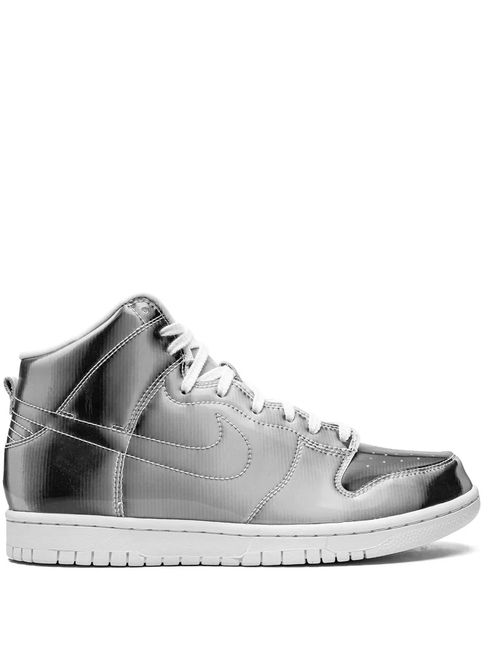 Nike X Clot Dunk High Metallic Silver Sneakers
