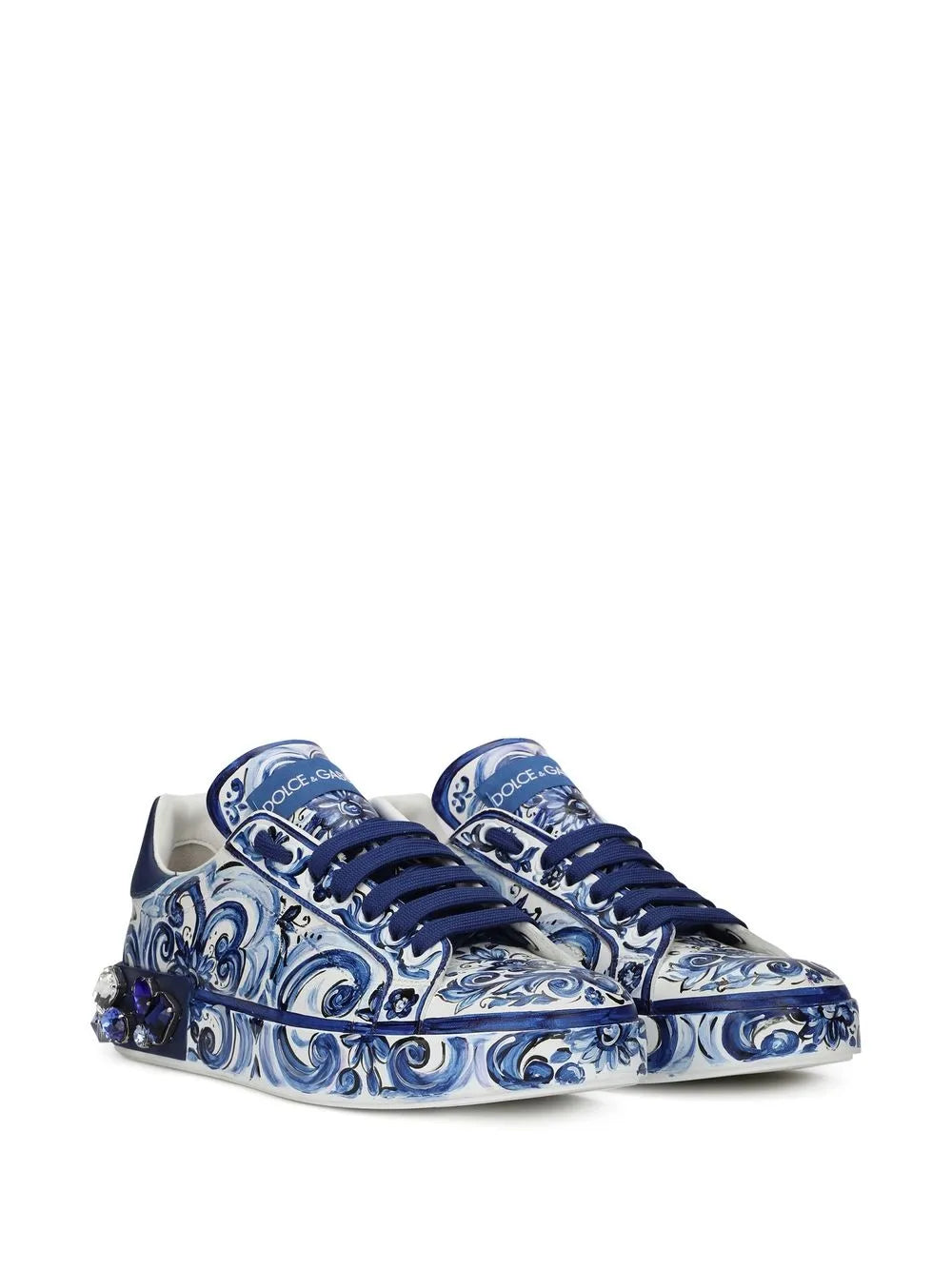 Dolce & Gabbana Portofino Majolica-Print Leather