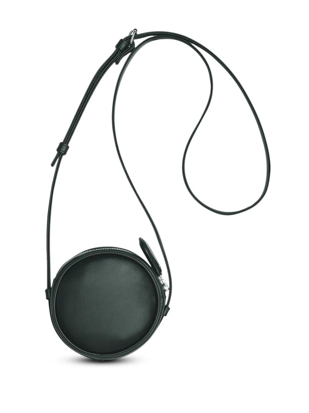 Courreslogo-patch circle leather bag