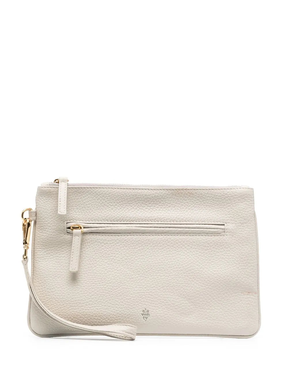 Eleventylogo-stamp leather clutch bag