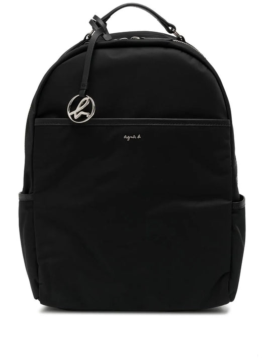 agn b. logo-charm zip-around backpack