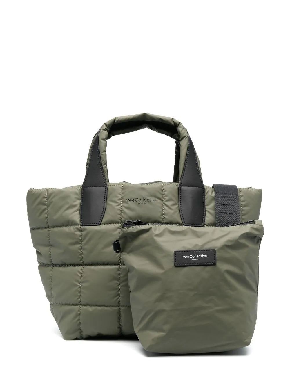 VeeCollectivelogo-print quilted tote bag