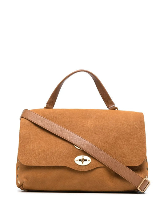 Zanellatotwist-lock calf leather tote bag