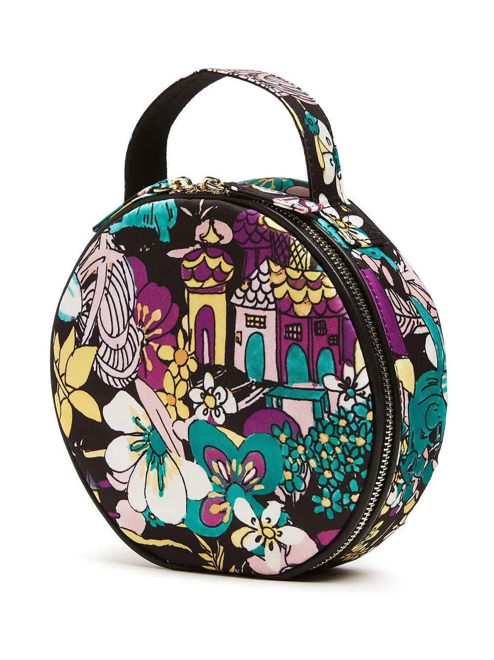La DoubleJfloral print round clutch