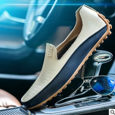 spring new men's leather shoes fashion set foot peas shoes driving shoes large size shoes