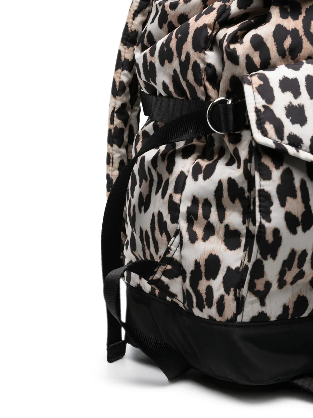 GANNIleopard-print buckled backpack