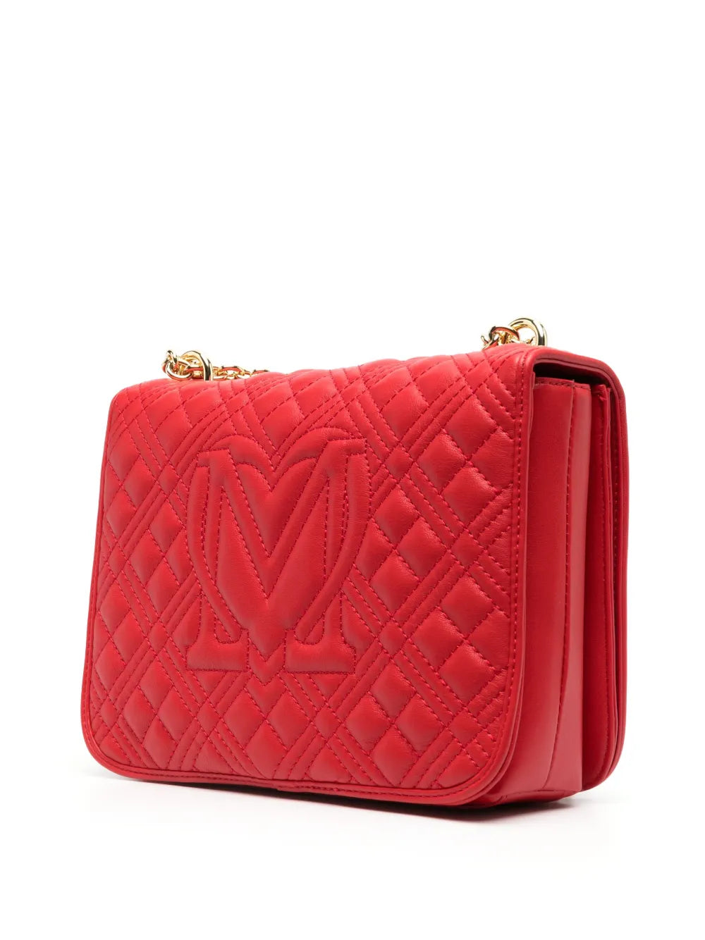 Love Moschinologo-plaque quilted shoulder bag