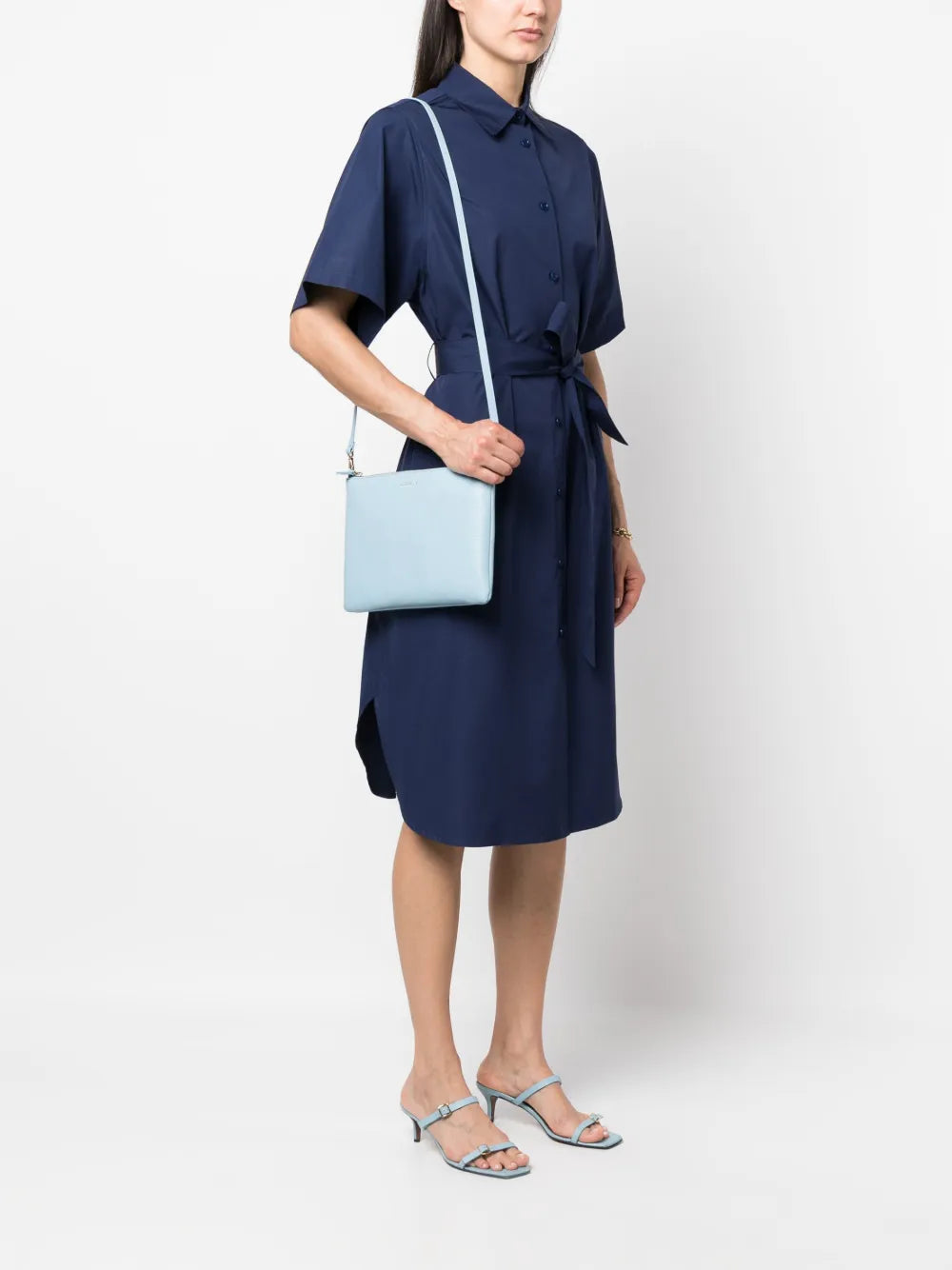 Coccinellepebbled-texture leather crossbody bag