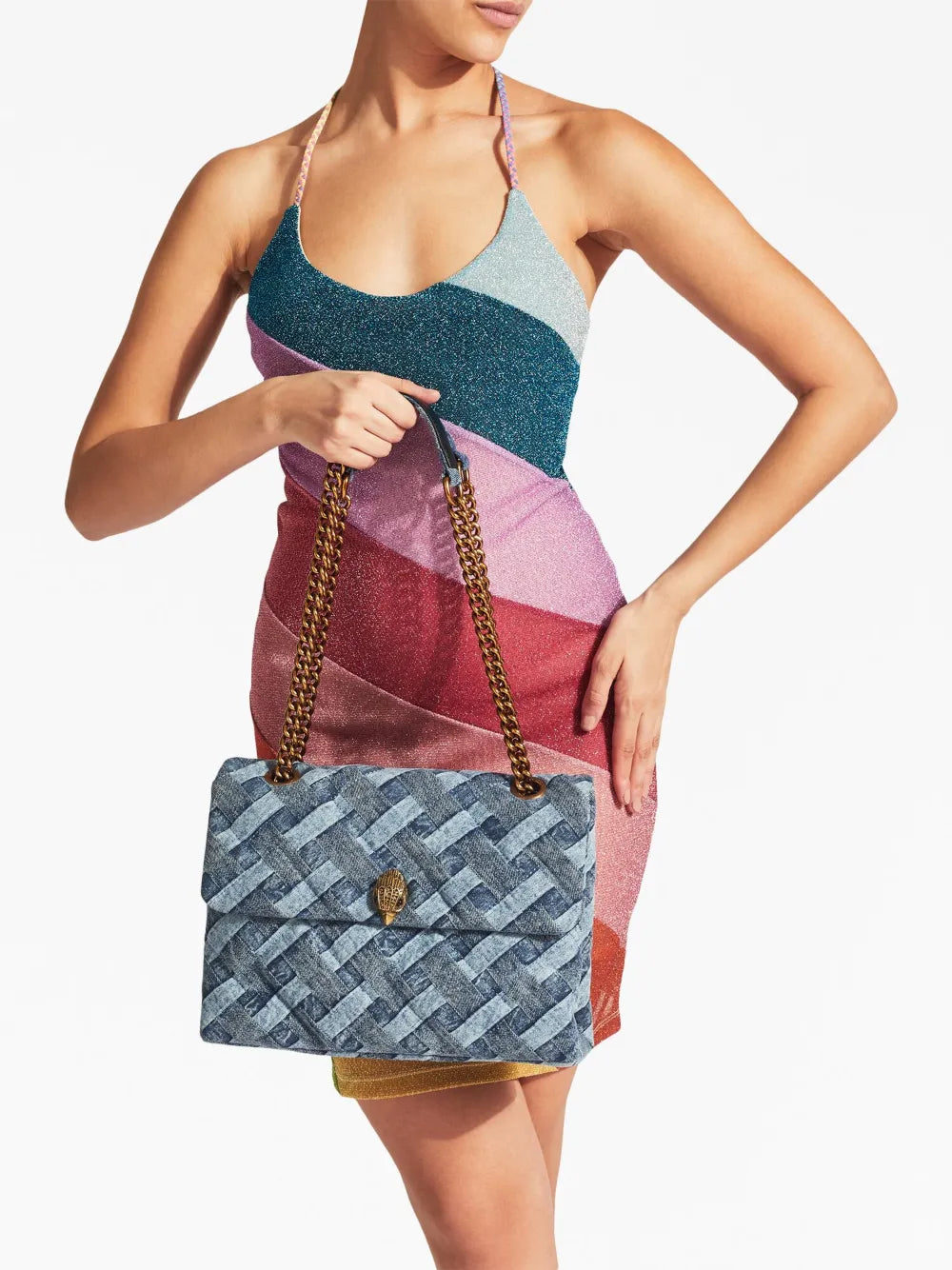 Kurt Geiger Londonlarge Kensington Soft denim shoulder bag