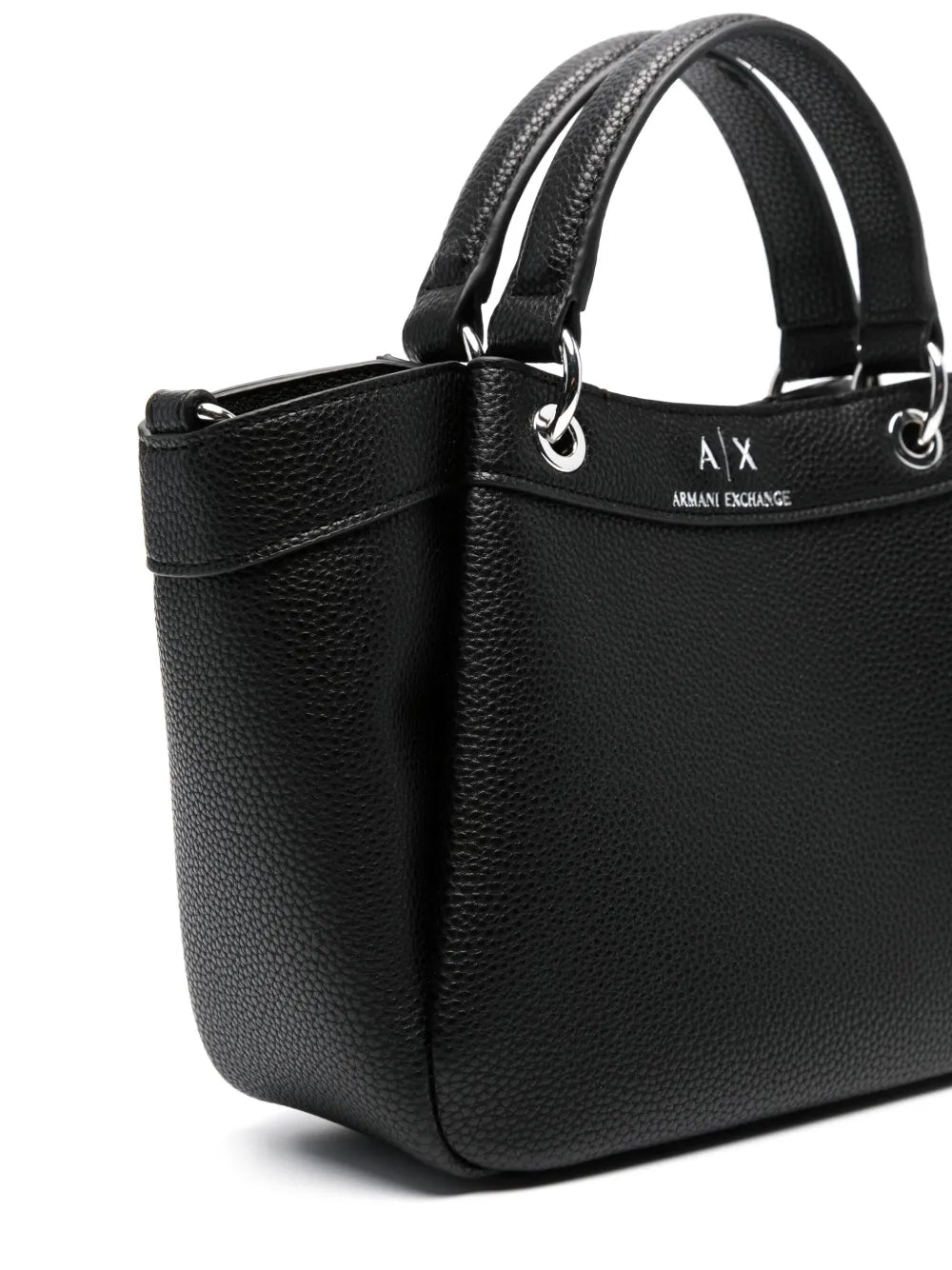 Armani Exchangelogo-debossed grained-texture tote bag