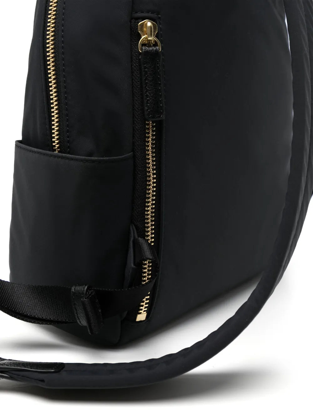 agn b. logo-plaque leather-trim backpack