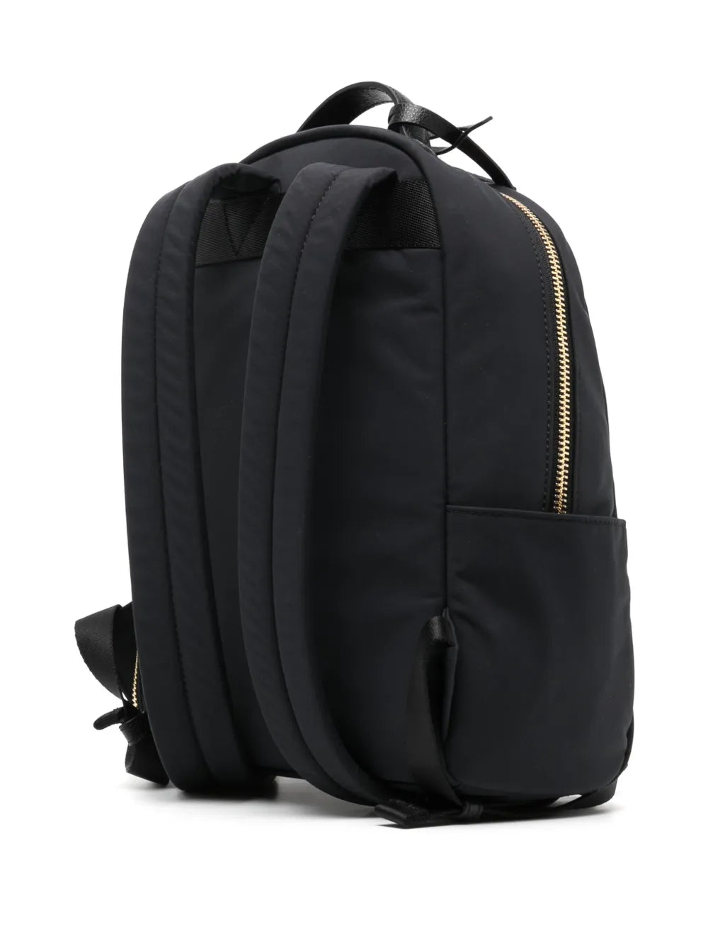 agn b. logo-plaque leather-trim backpack