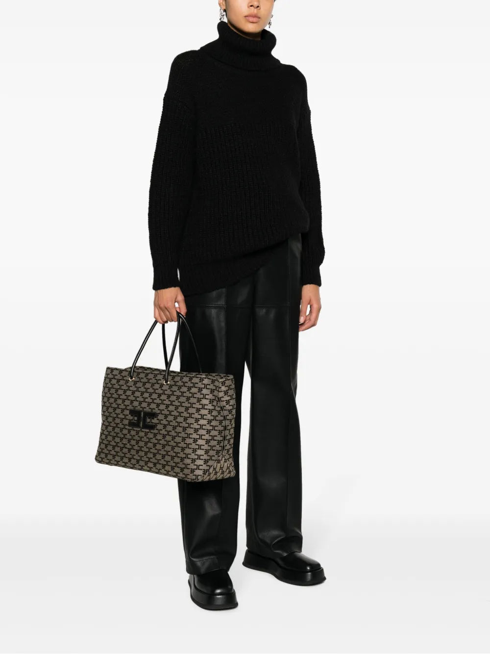 Elisabetta Franchilogo-appliqumonogram tote bag