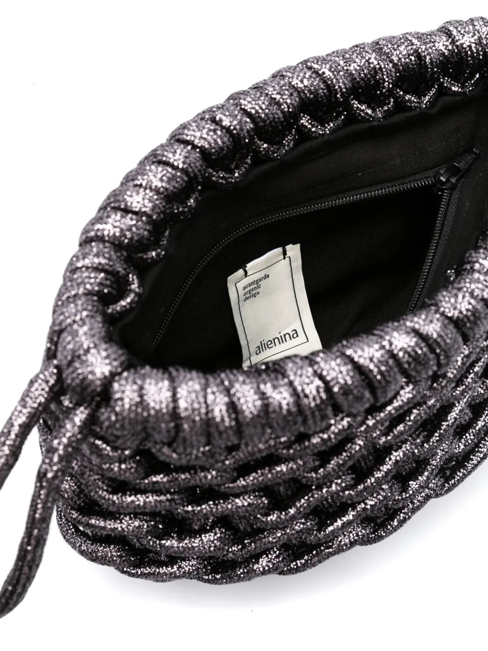 Alieninainterwoven metallic clutch bag