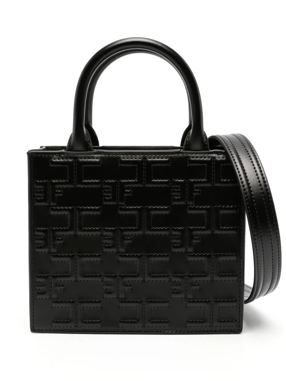 Elisabetta Franchilogo-embossed faux-leather tote bag