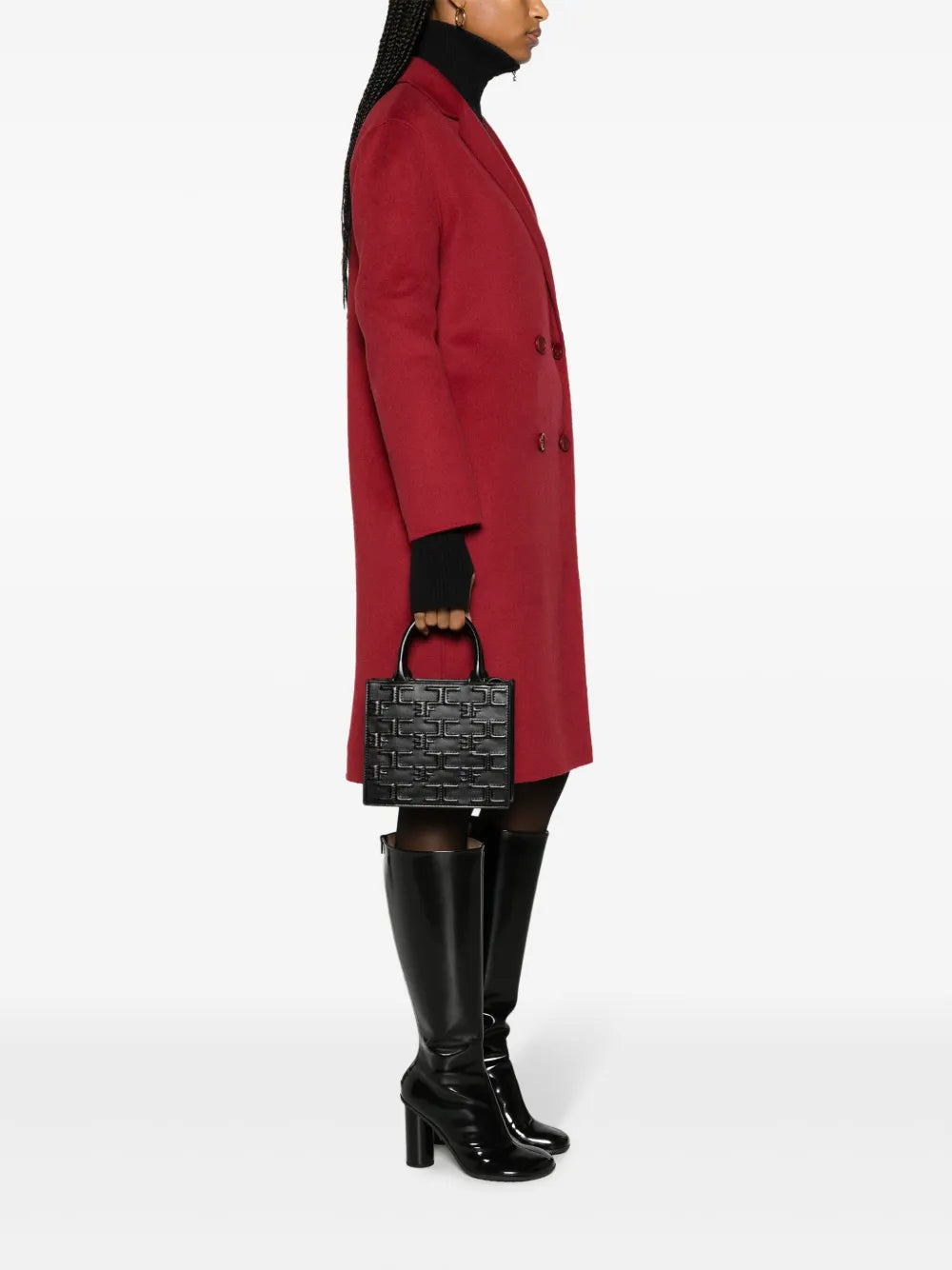 Elisabetta Franchilogo-embossed faux-leather tote bag