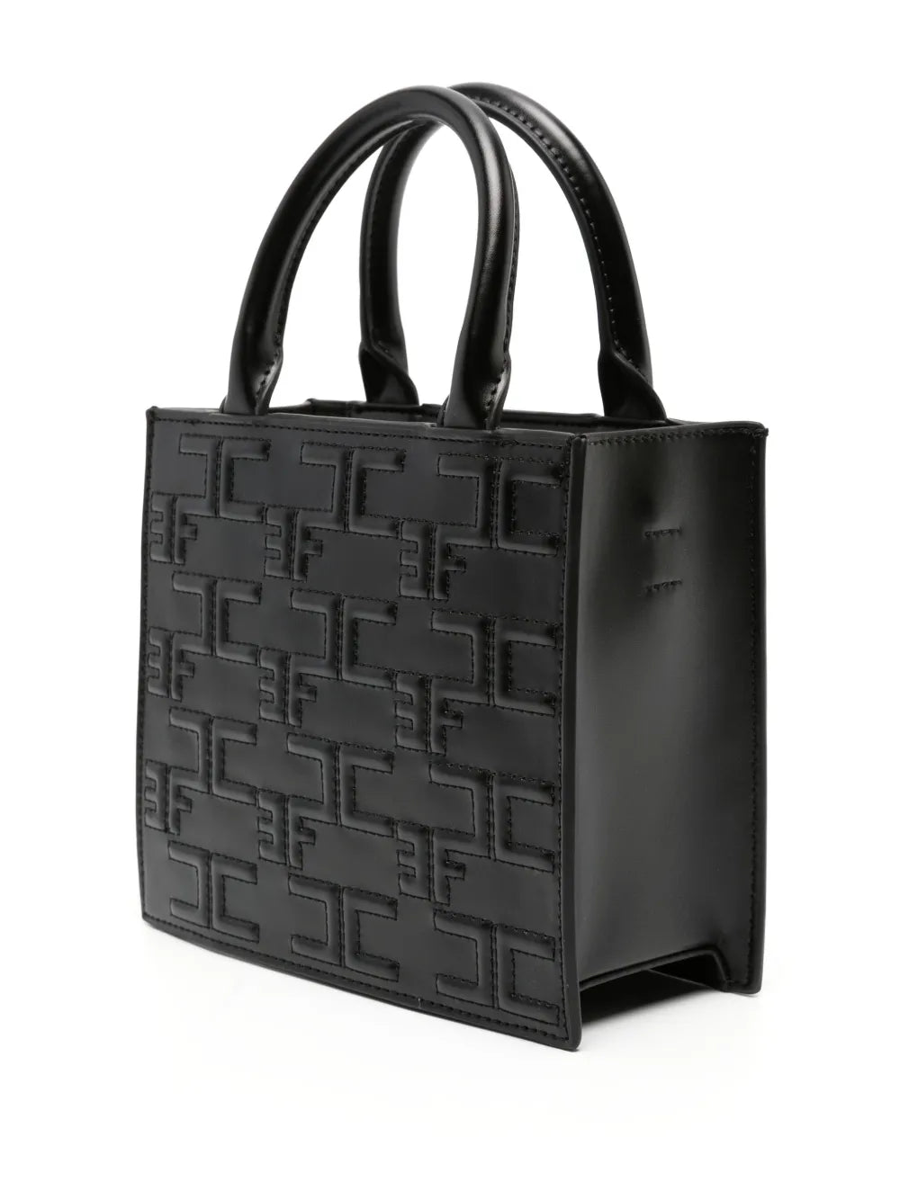 Elisabetta Franchilogo-embossed faux-leather tote bag