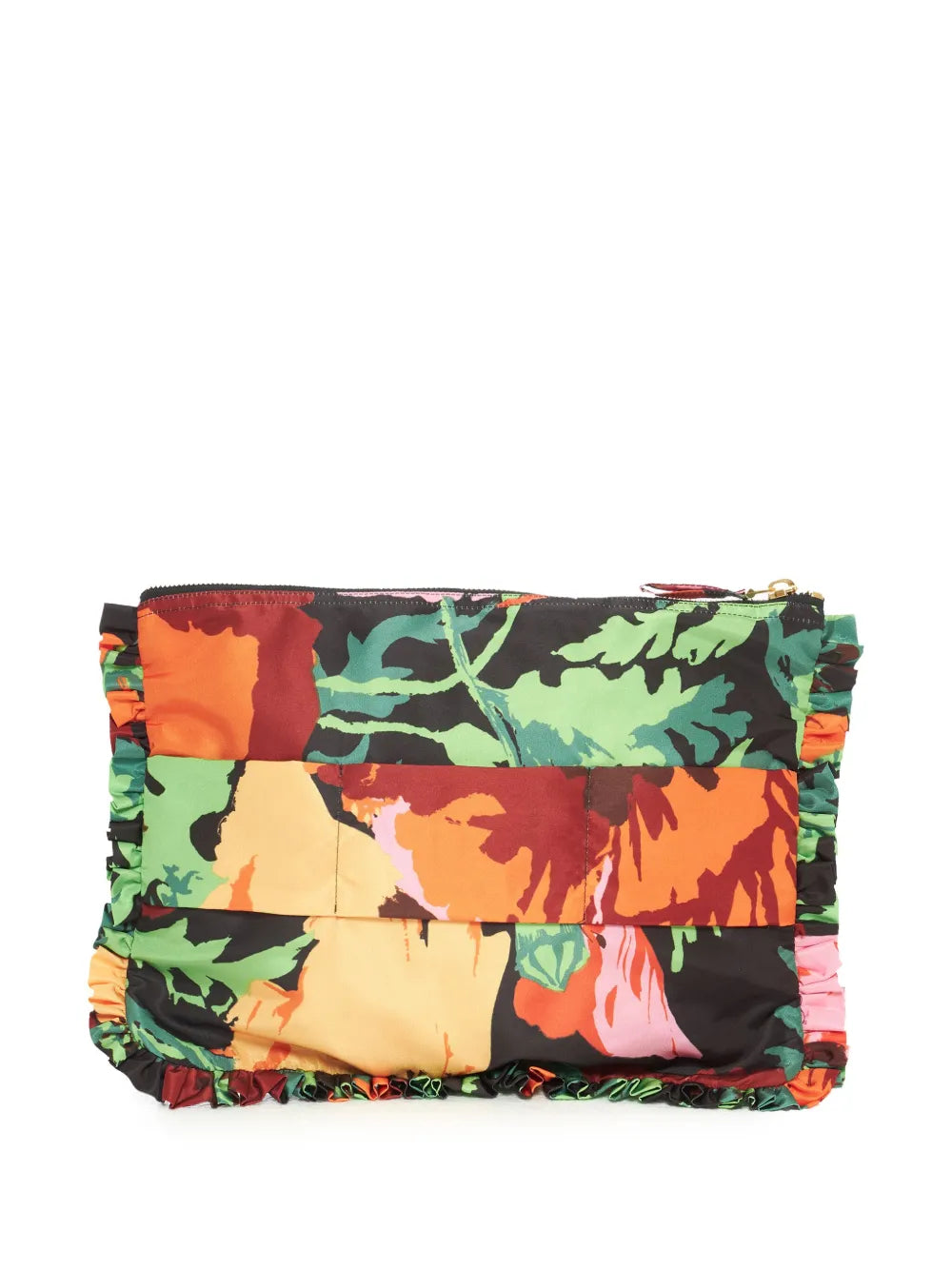 La DoubleJfloral-print zipped clutch bag