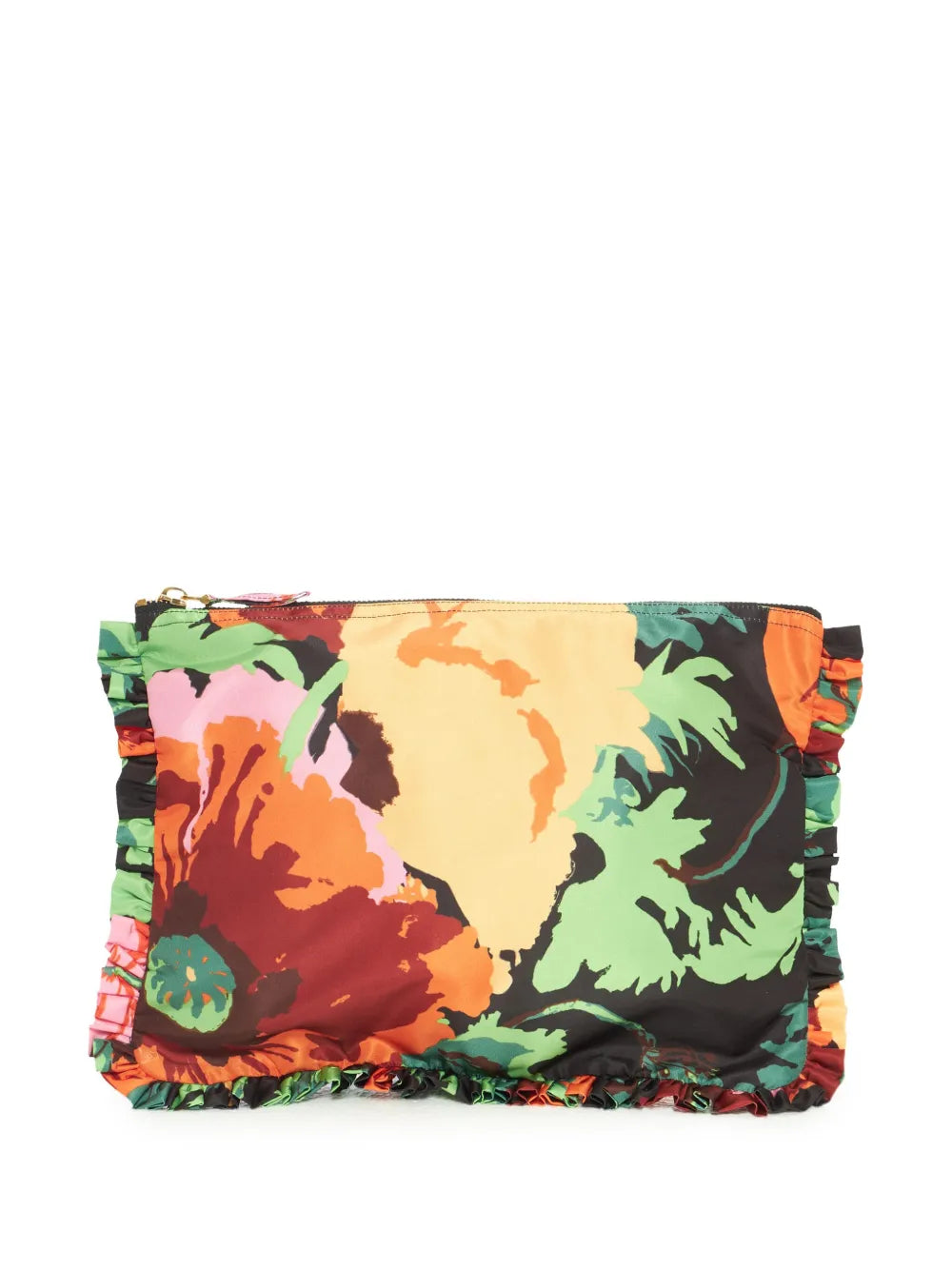 La DoubleJfloral-print zipped clutch bag