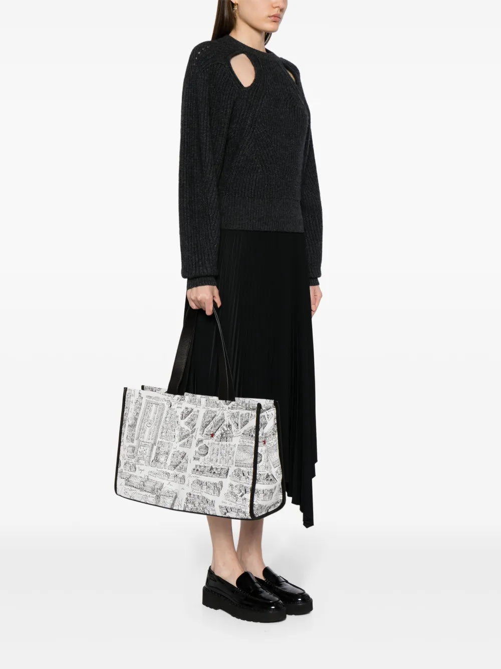 agn b. Map of Paris screen-print tote bag