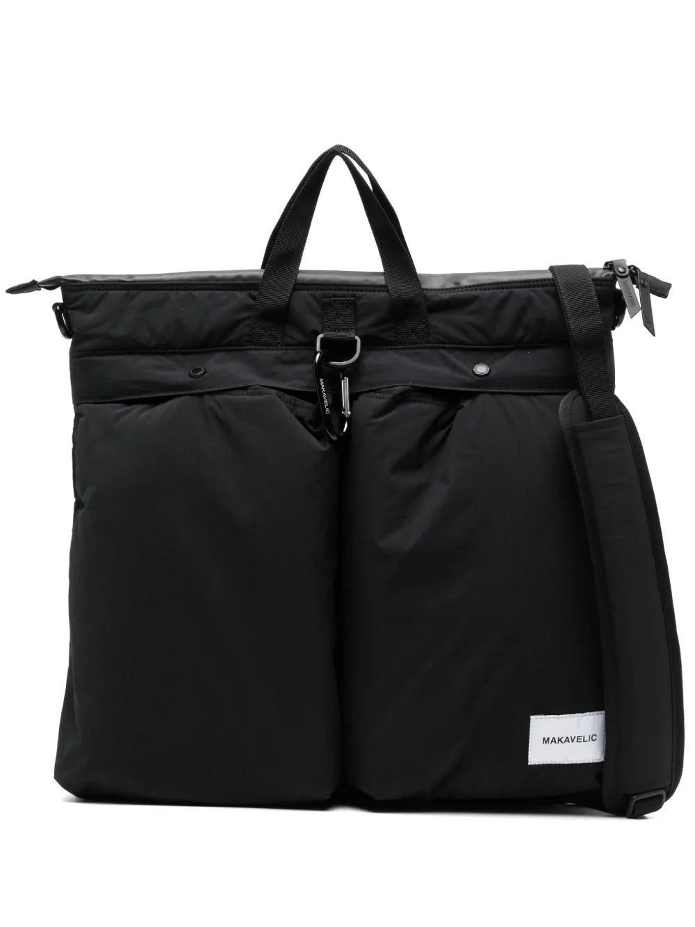 Makaveliclogo-patch tote backpack