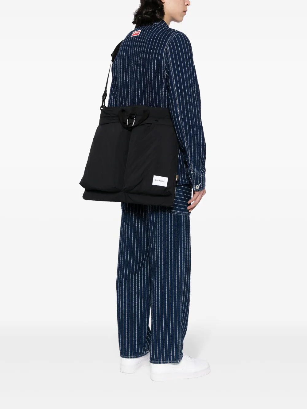 Makaveliclogo-patch tote backpack