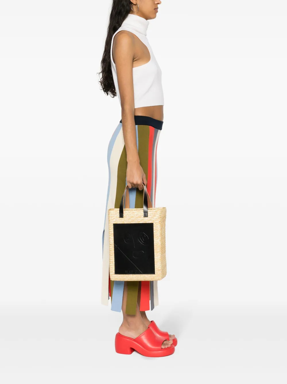 Plan CPili and Bianca straw tote bag