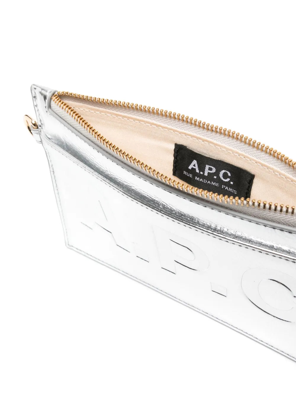 A.P.C.zip-up leather clutch bag