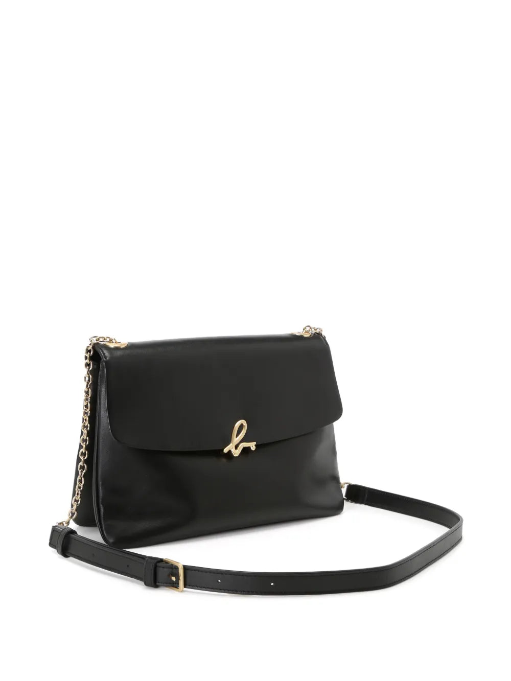 agn b. logo-clasp leather crossbody bag