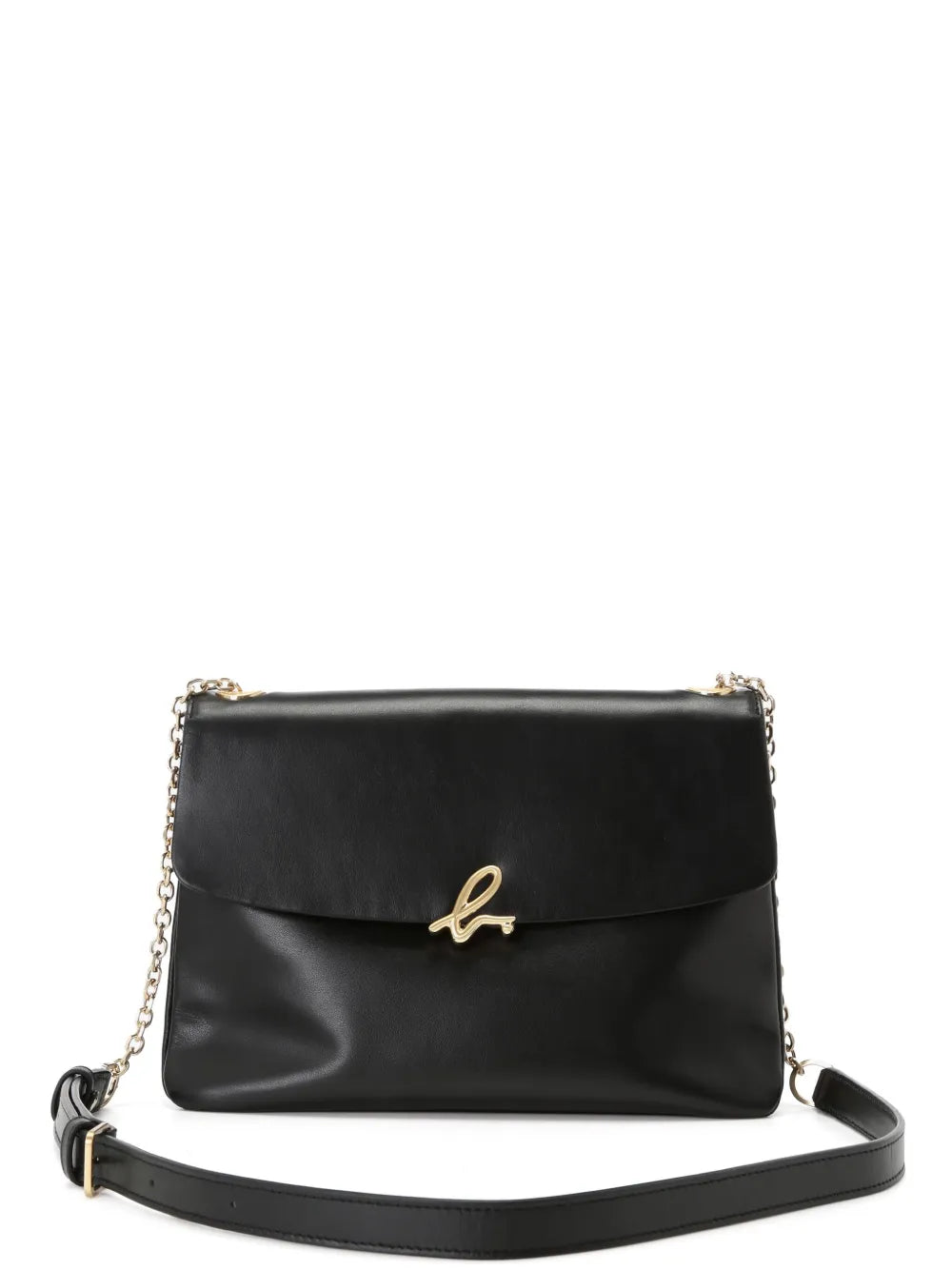 agn b. logo-clasp leather crossbody bag