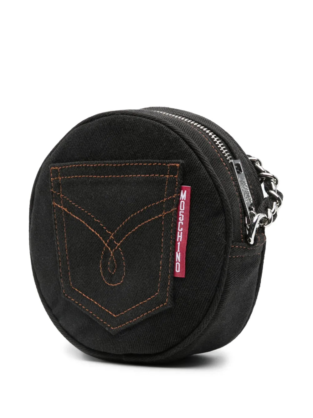 MOSCHINO JEANSdecorative stitching denim shoulder bag