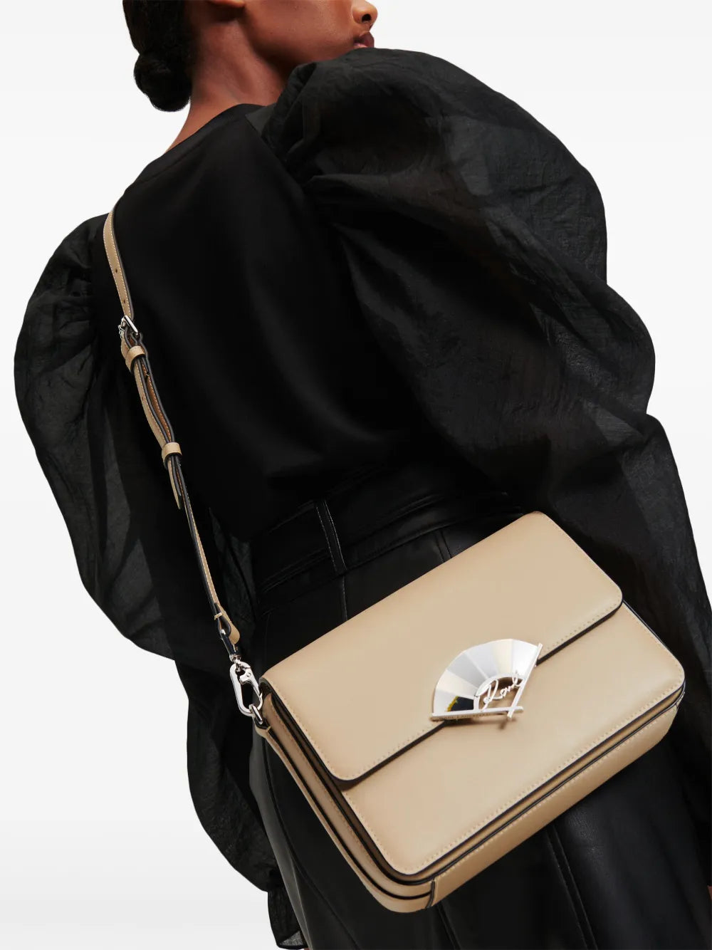Karl LagerfeldSignature Fan leather crossbody bag