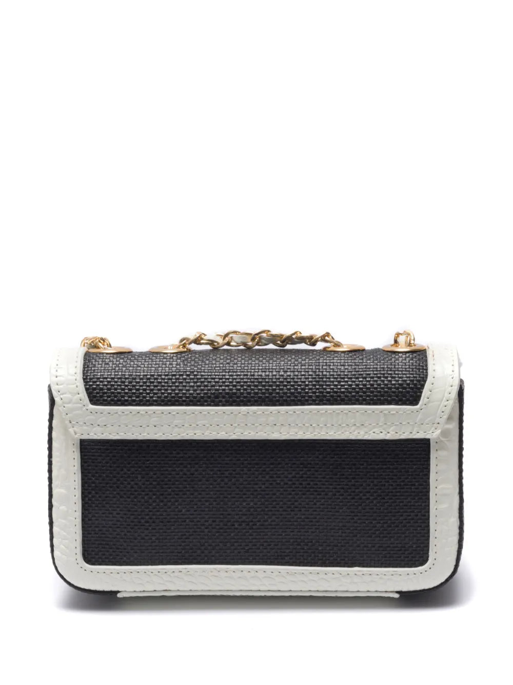 IslaAnne leather-trim straw crossbody bag