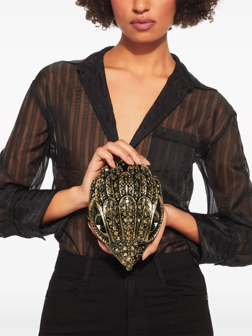 Kurt Geiger Londoncrystal-embellished clutch bag