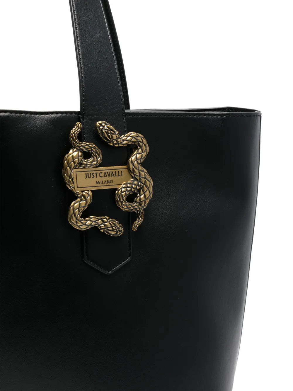Just Cavallisnake-appliquzipped tote bag