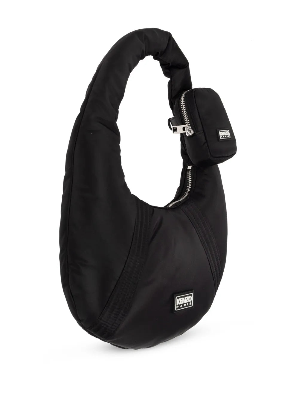 Kenzologo-appliquribbed-detail shoulder bag