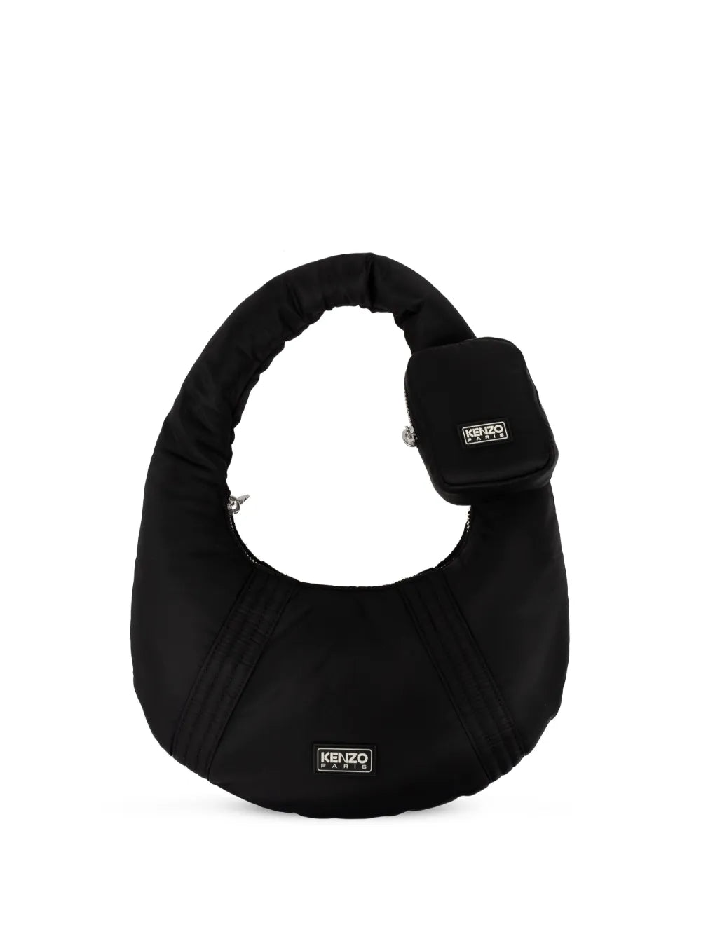 Kenzologo-appliquribbed-detail shoulder bag
