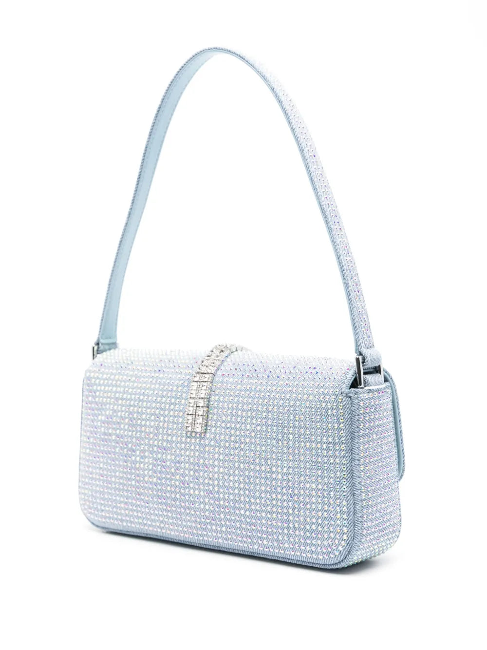 Self-Portraitrhinestone-embellished denim shoulder bag