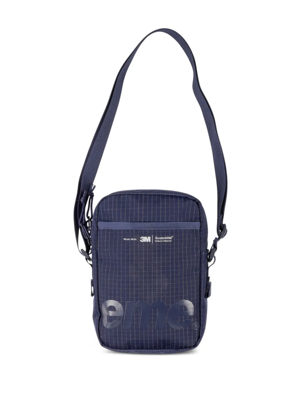 Supremelogo-print grid-pattern shoulder bag