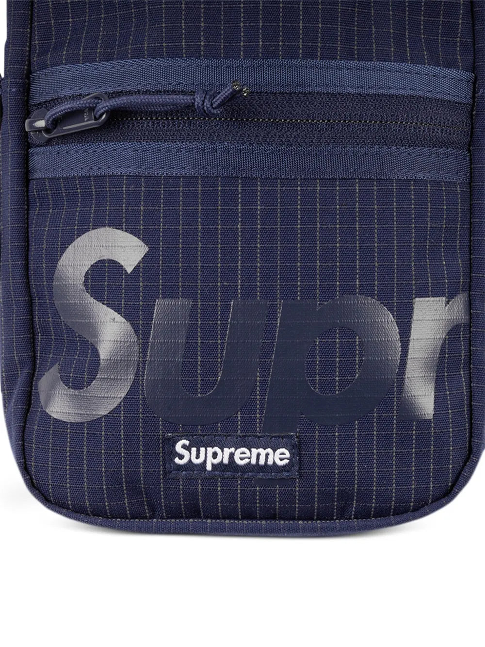 Supremelogo-print grid-pattern shoulder bag