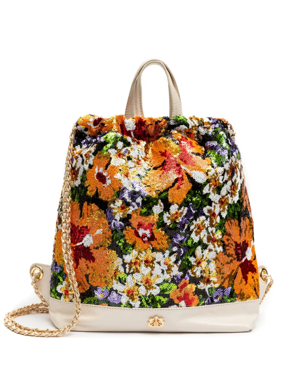 Islasequin-embellished floral backpack