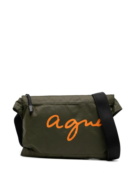 agn b. logo print shoulder bag