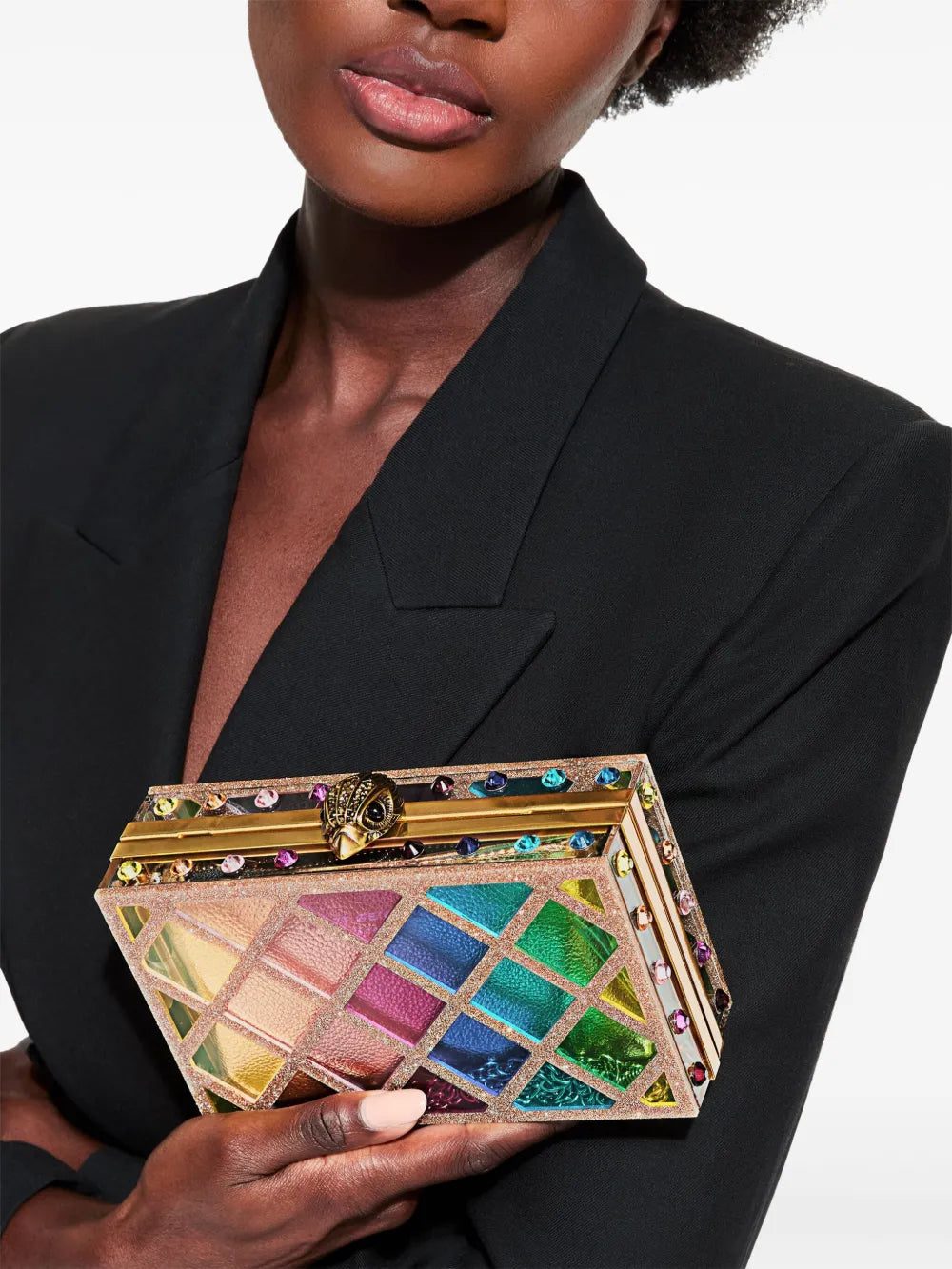 Kurt Geiger Londoncrystal quilt box clutch