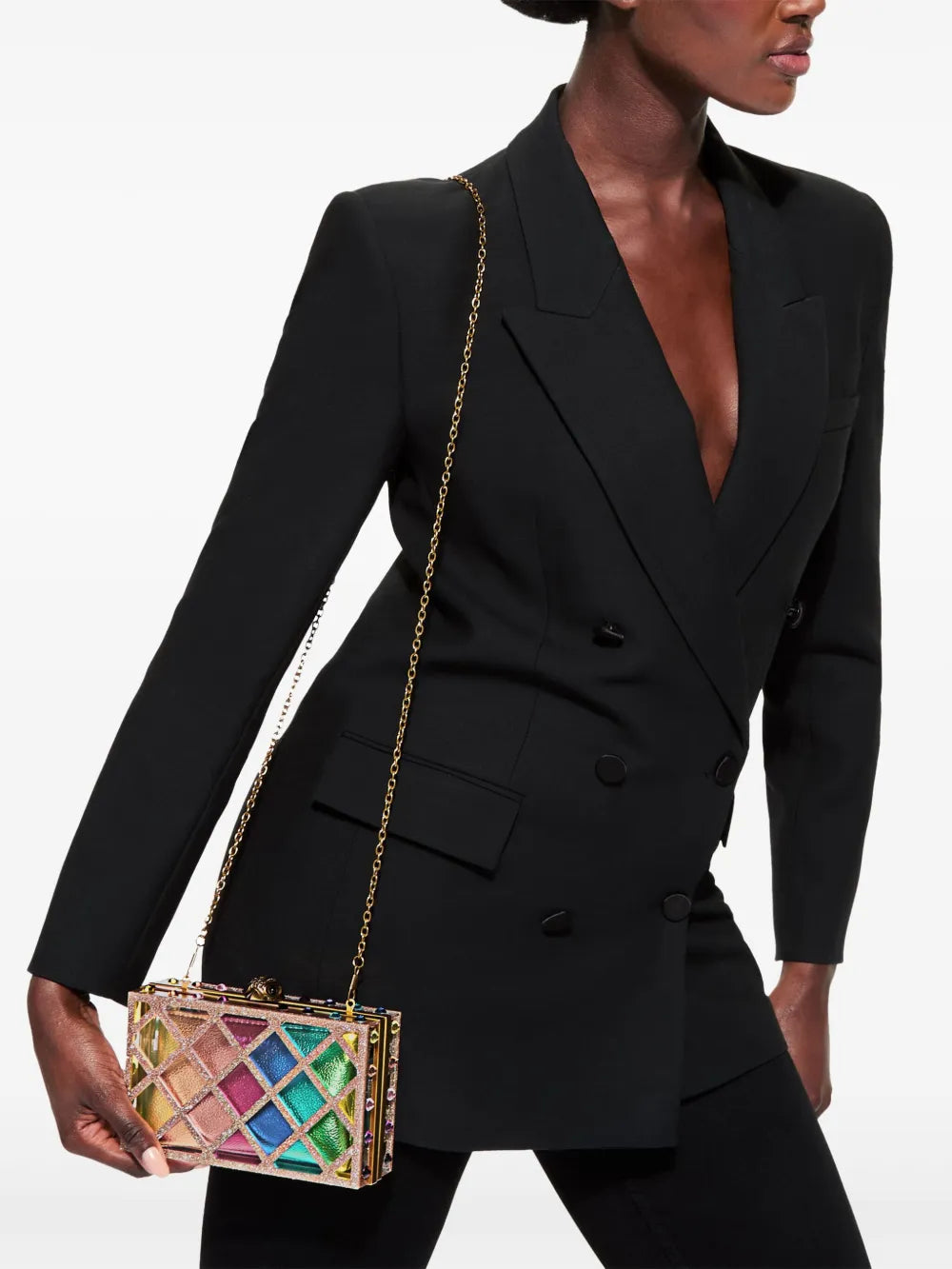 Kurt Geiger Londoncrystal quilt box clutch