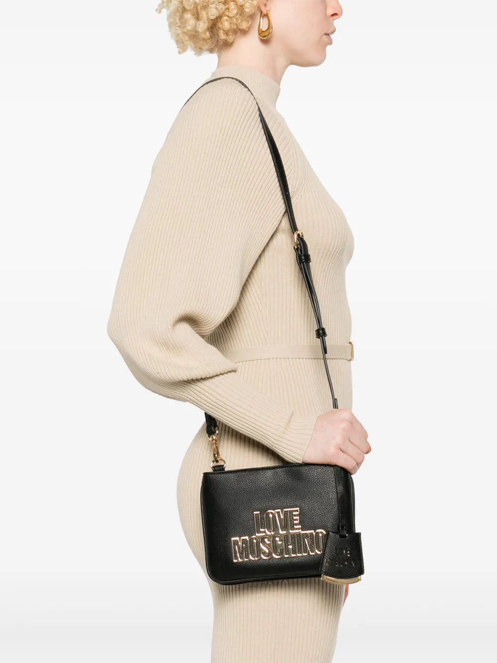 Love Moschinologo lettering crossbody bag