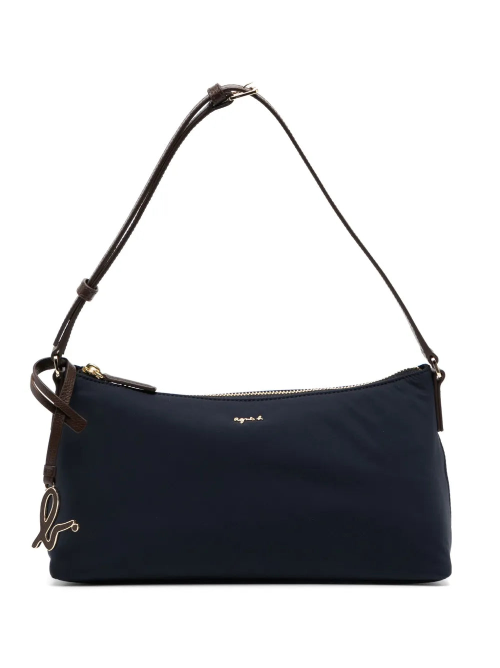 agn b. logo charm shoulder bag