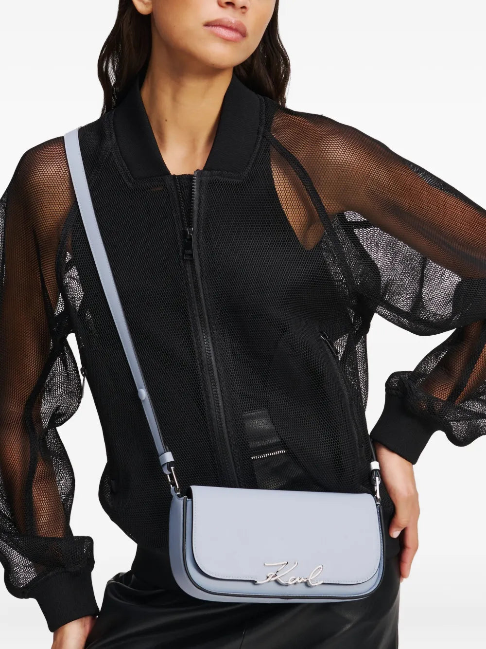 Karl LagerfeldK/Signature two-way cross body bag