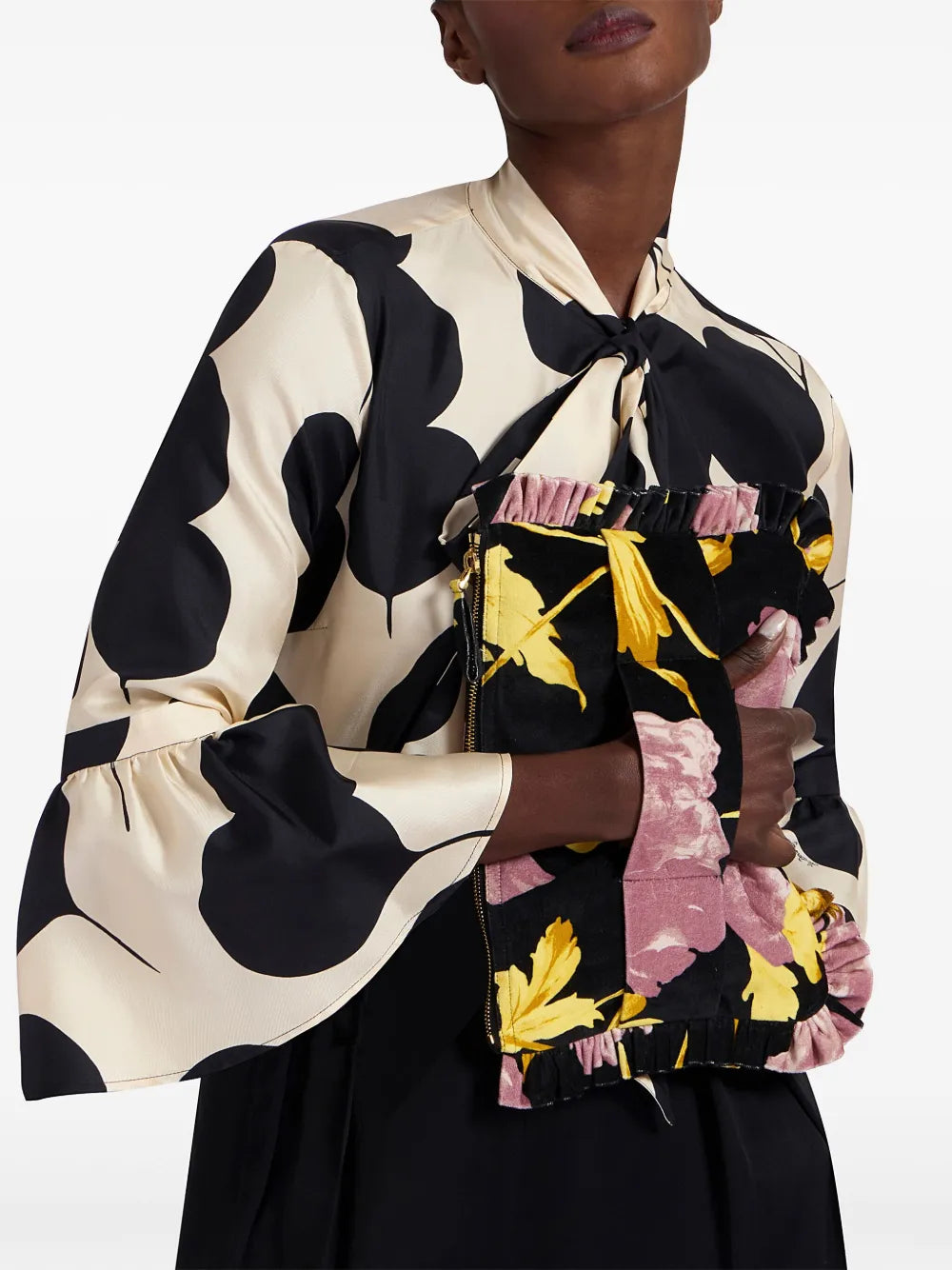 La DoubleJprinted clutch bag