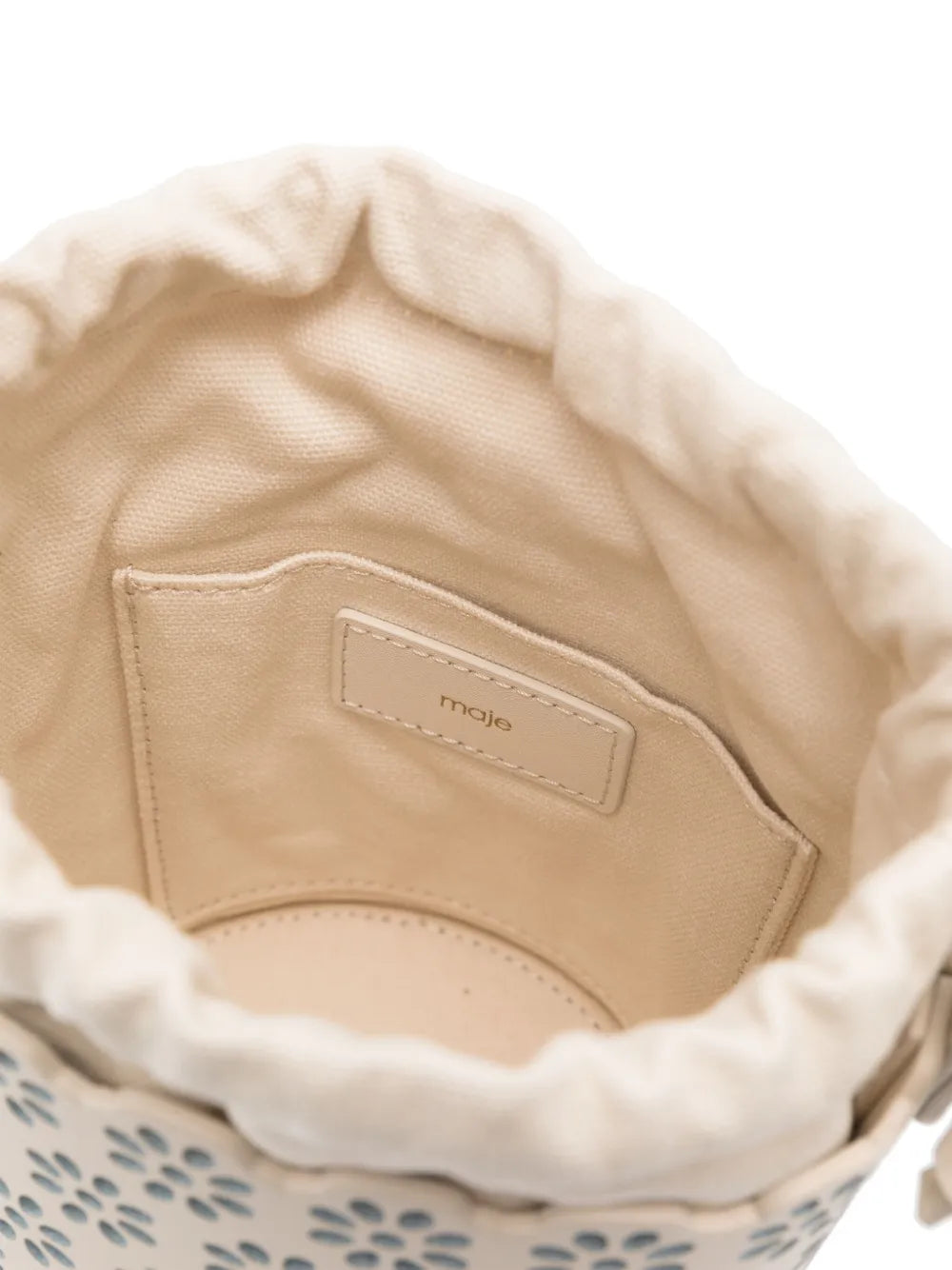 Majeperforated leather bucket bag