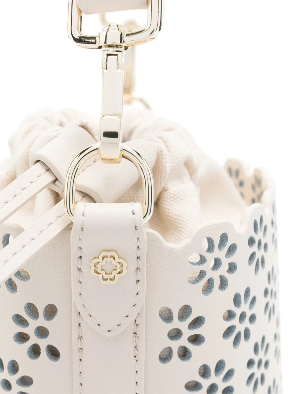 Majeperforated leather bucket bag